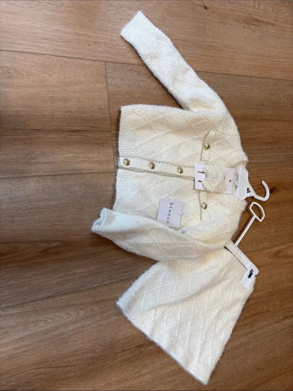 btween Cream Knit Cardigan and Skirt Set - Picture 4 of 5